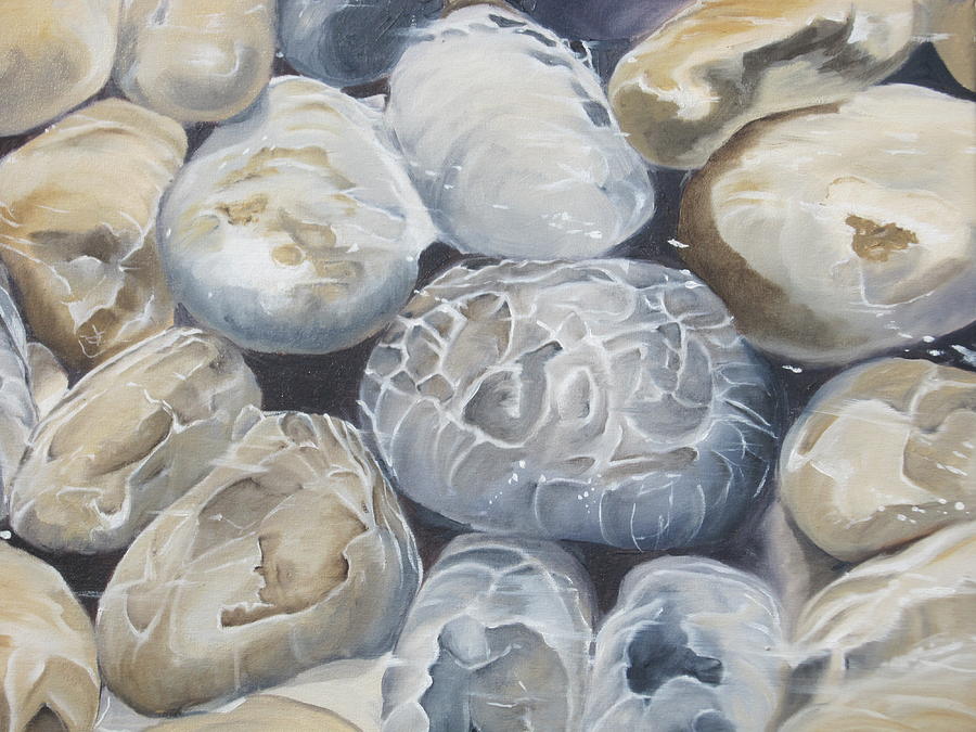 Water of pebbles Painting by Teresa Smith