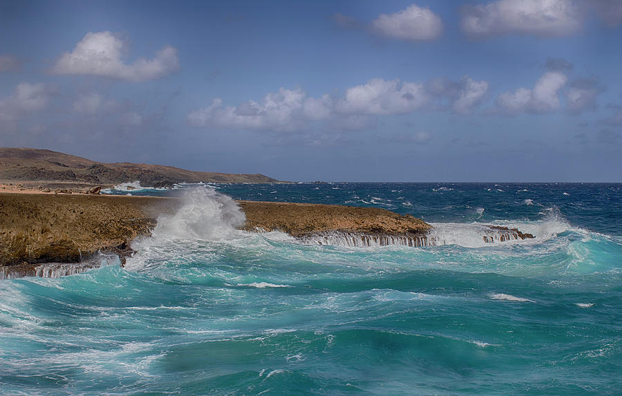 Water Power - Aruba East Coast - West Indies Photograph by Spencer Bush