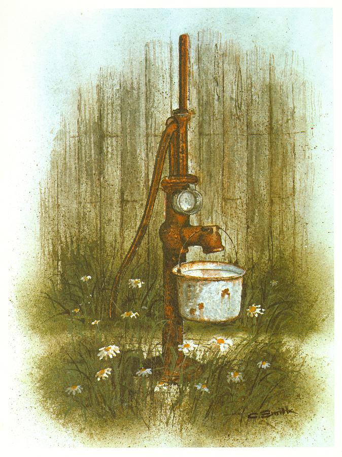 Daisy Painting - Water Pump by Charles Roy Smith