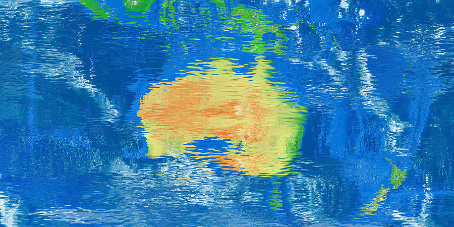 Water reflection map Australia Digital Art by Frans Blok