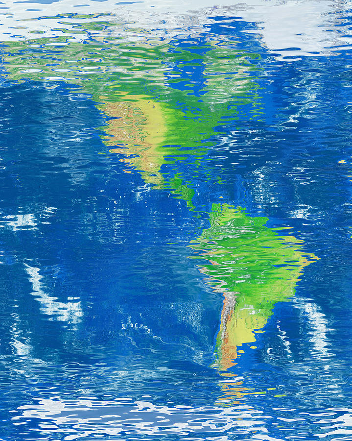Map Digital Art - Water reflection map of the Americas by Frans Blok