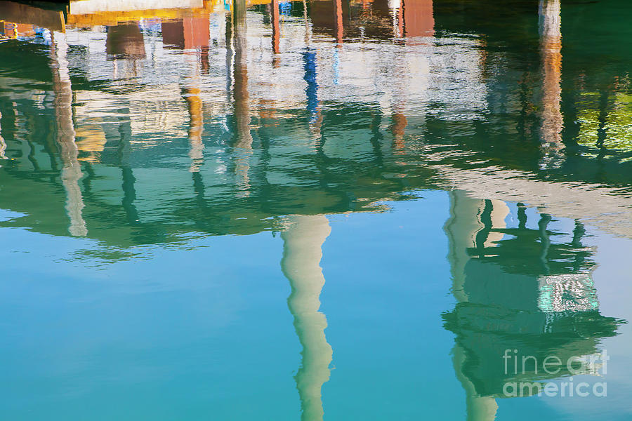 Water Photograph - Water Reflections of Morro Bay  Dock by Sharon Foelz