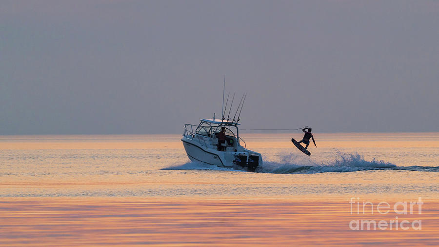 Water Skiing at Twilight Photograph by Sean Mills