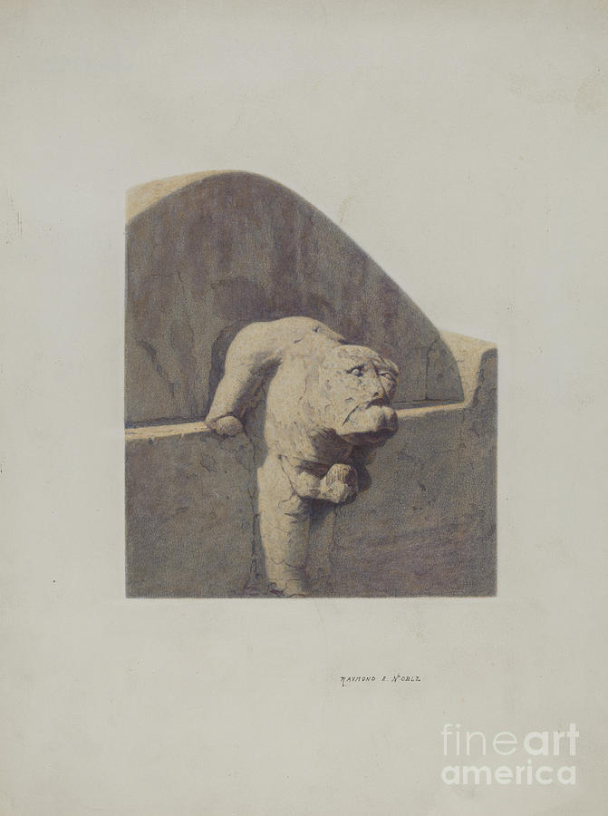 Water Spout, Sandstone Drawing by Raymond E. Noble