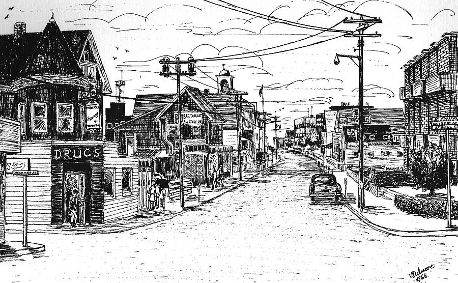 Water Street Drawing by Vic Delnore