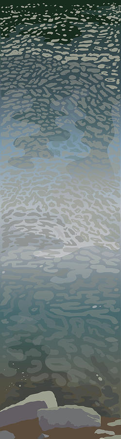 Water Painting - Water Surface by Marian Federspiel Water Painting - Water Surface by Marian Federspiel