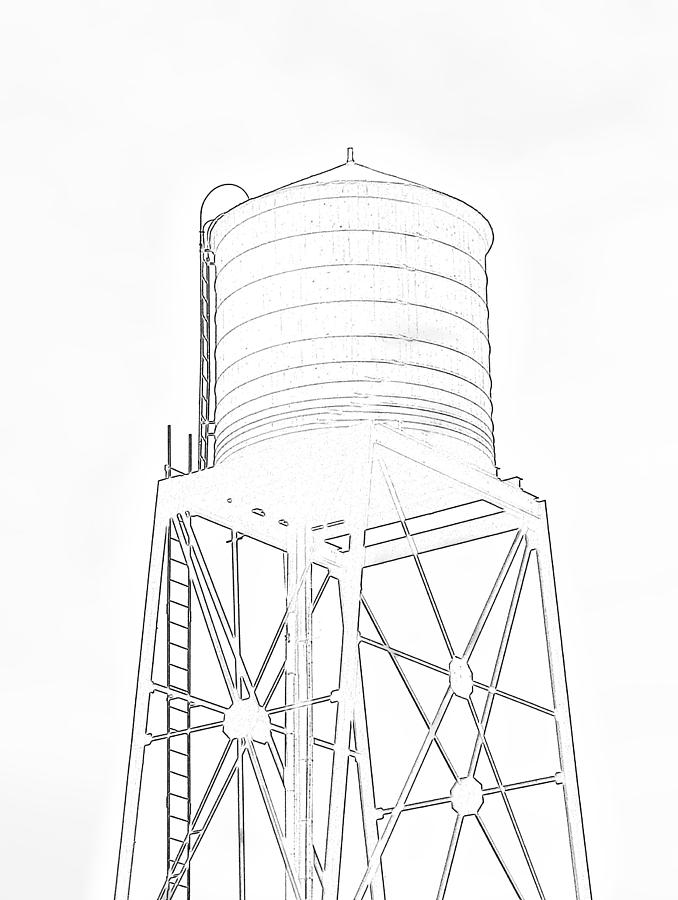 Water tank sketch Photograph by Summers Pixels