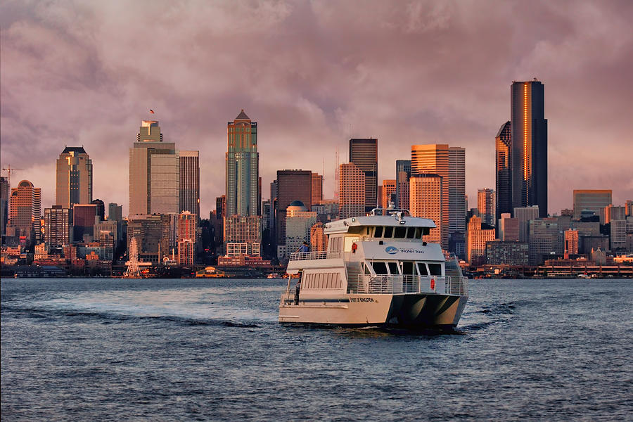 Water Taxi - Seattle - Skyline Photograph by Nikolyn McDonald