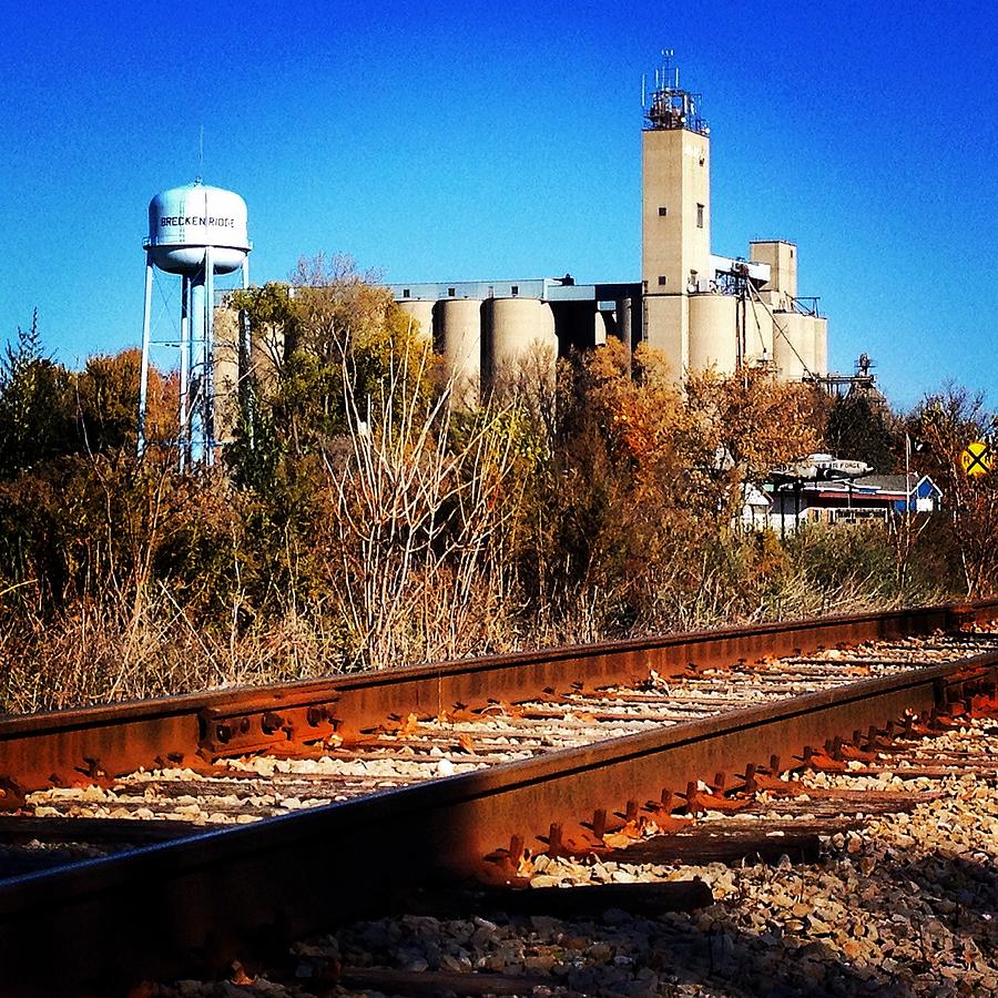 Water Tower and Silos with Railroad Photograph by Chris Brown
