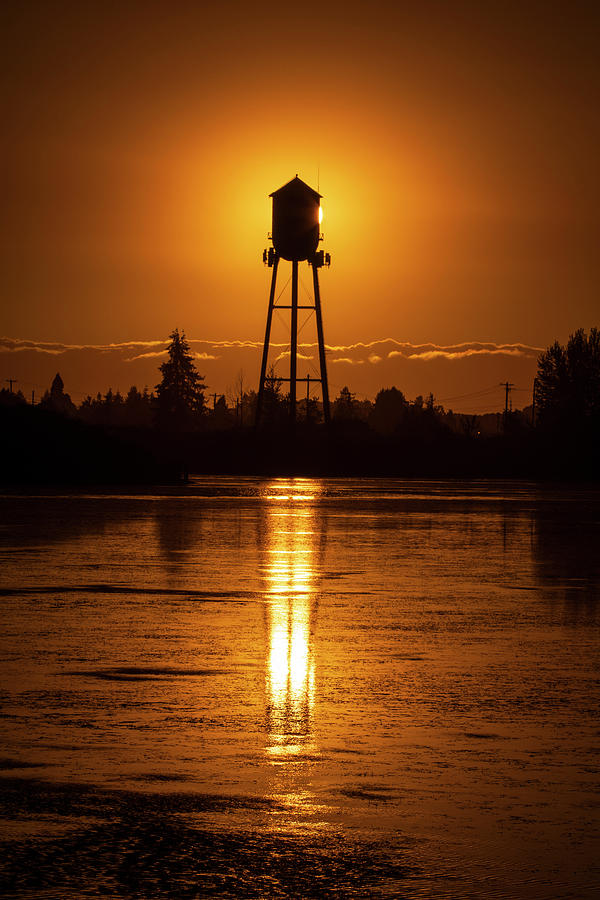 Water Tower at Sunset Photograph by Catherine Avilez