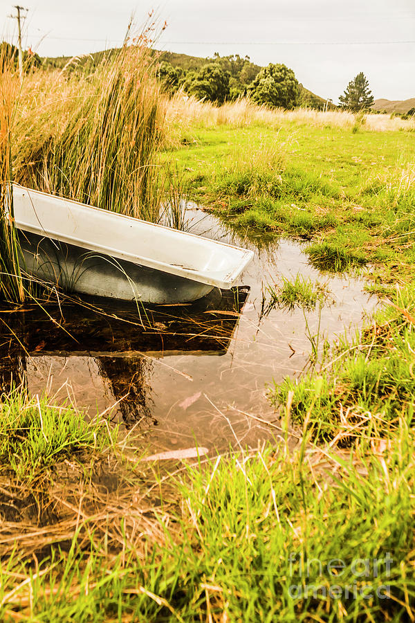 Water troughs and outback farmland Photograph by Jorgo Photography