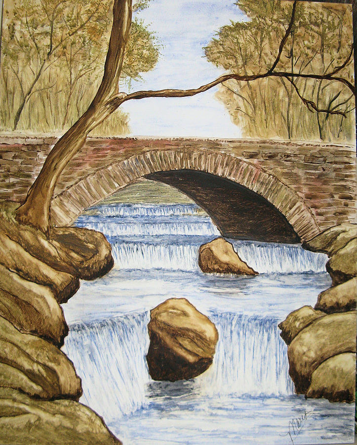 Water Under the Bridge Painting by Maris Sherwood