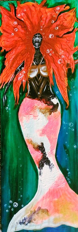 Mermaid Painting - Water Warrior by Artist Jamari