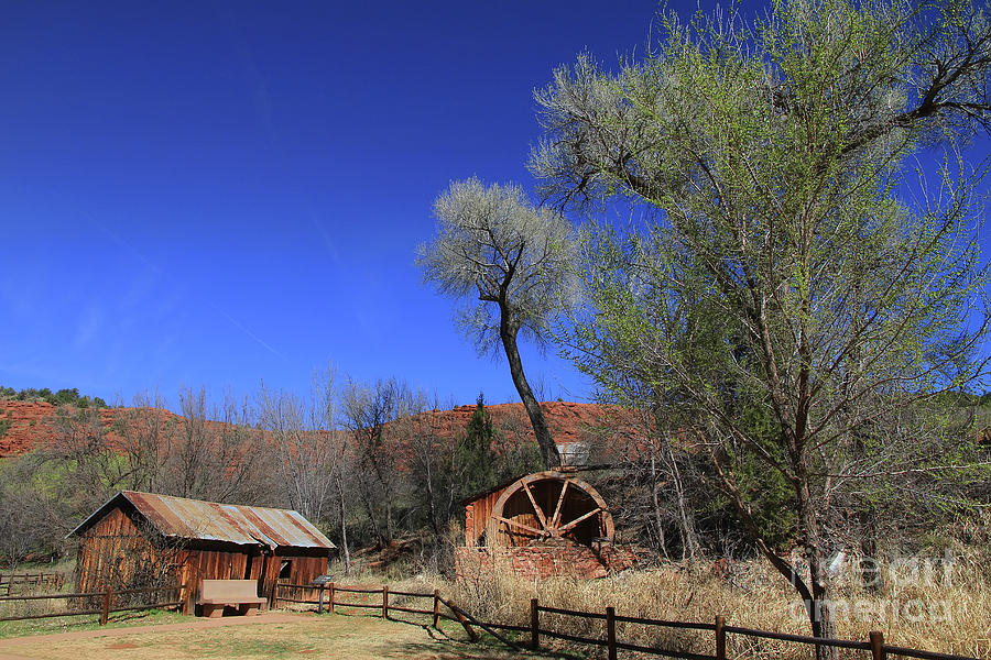 Water Wheel and Old Barn Photograph by Teresa Zieba