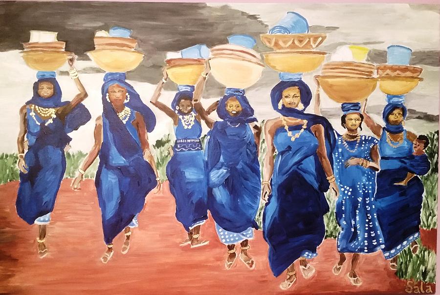 Water Women Painting by Sala Adenike
