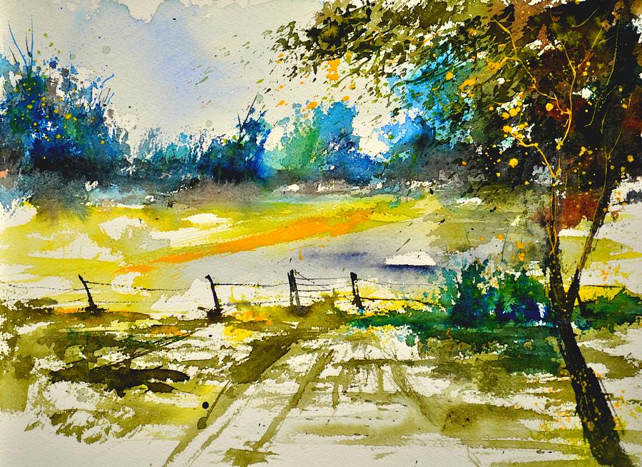 Landscape Painting - Watercolor 112040 by Pol Ledent