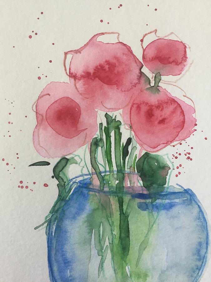 Watercolor Abstract Bouquet Painting by Britta Zehm