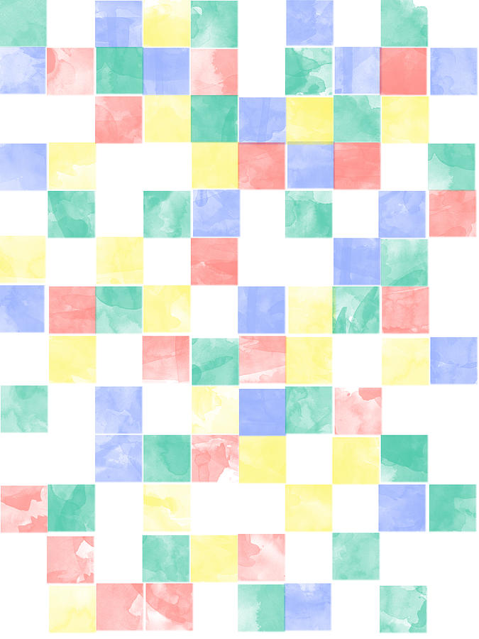 Watercolor Abstract Squares 2 Digital Art
