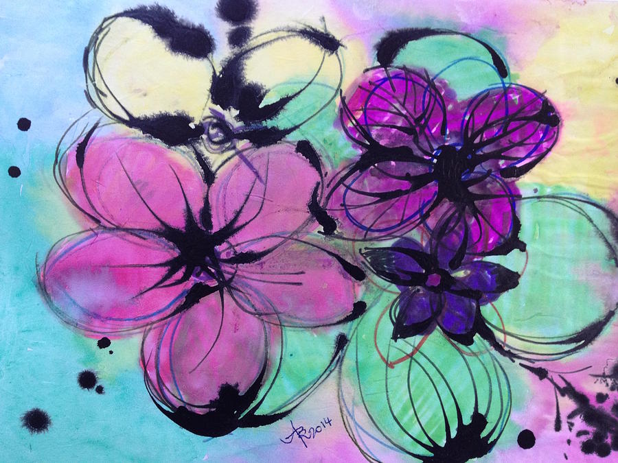 Watercolor and Ink Haiku  Painting by Anna Ruzsan