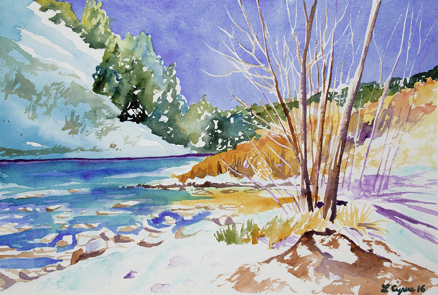 Watercolor - Approaching Winter in Clear Creek Canyon Painting by Cascade Colors
