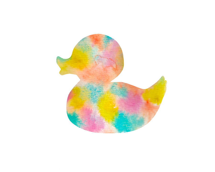 Nursery Digital Art - Watercolor Baby Duck by Nursery Art