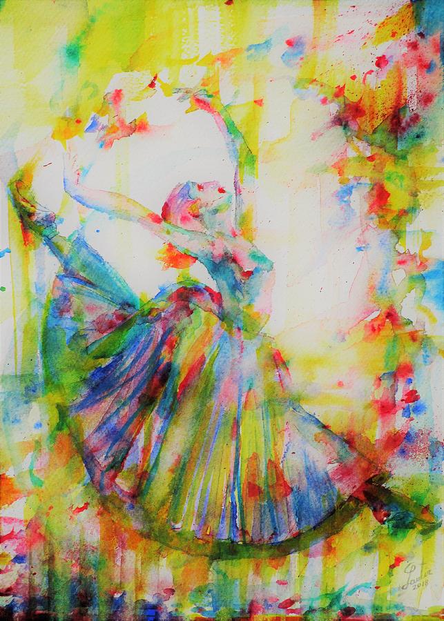 Watercolor Ballerina.1 Painting by Fabrizio Cassetta