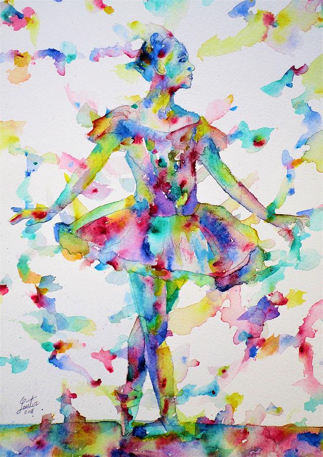 Watercolor Ballerina.2 Painting by Fabrizio Cassetta
