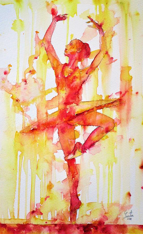 Watercolor Ballerina.3 Painting by Fabrizio Cassetta