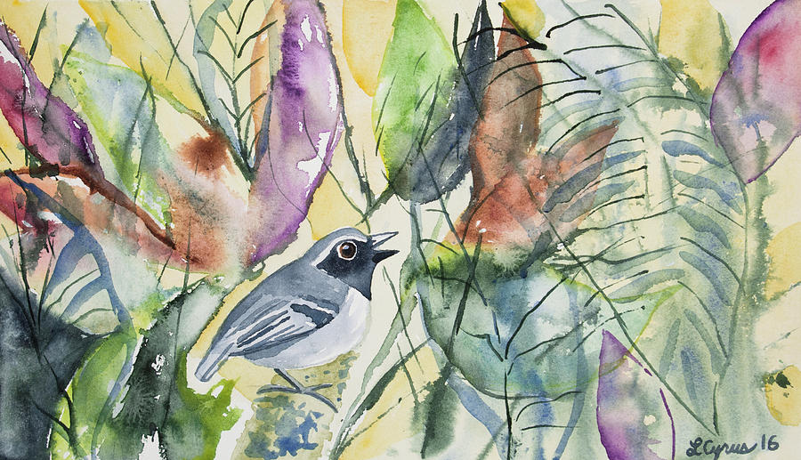 Watercolor - Black-faced Antbird Painting by Cascade Colors
