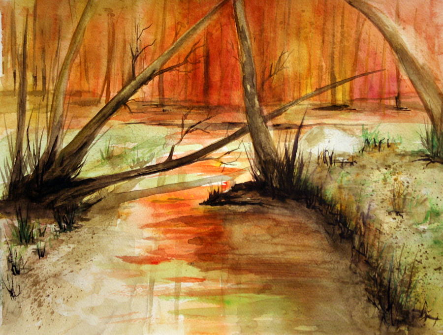 Watercolor Challenge Painting by Julie Lueders 