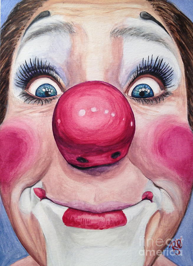 Watercolor Painting - Watercolor Clown #23 Kerry Ringness by Patty Vicknair