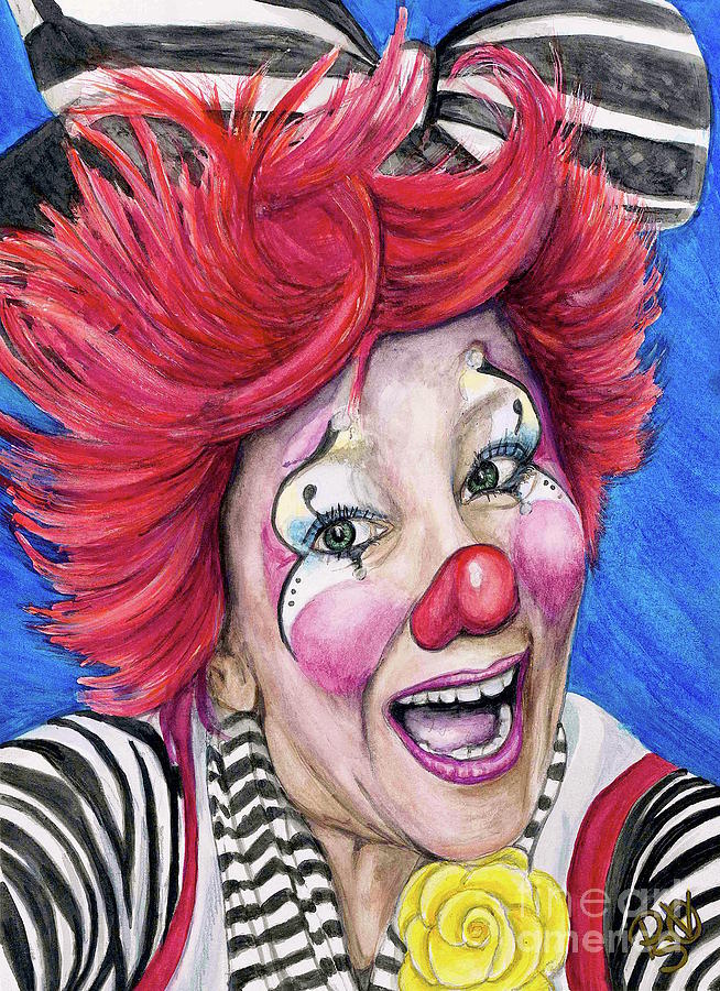 Watercolor Clown #24 Kelly Lynn Diehl Painting by Patty Vicknair