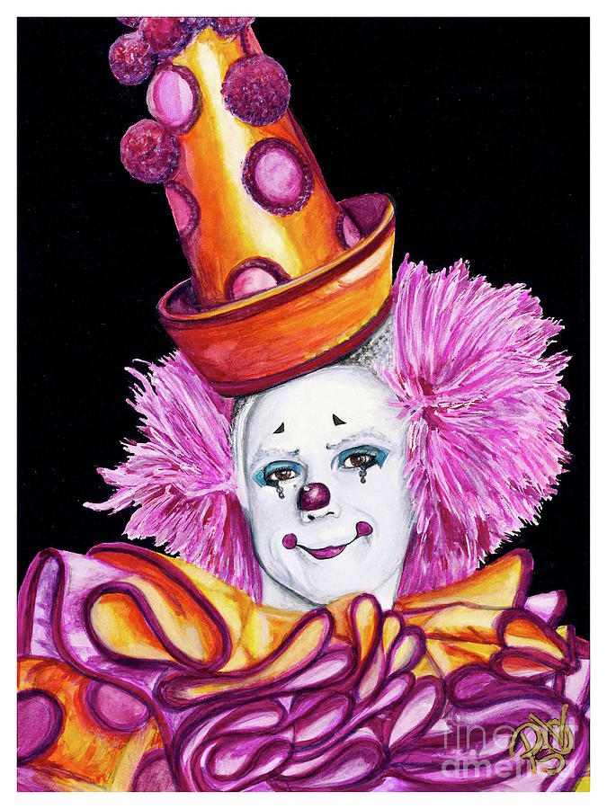 Watercolor Clown #26 Victor Ruiz Painting by Patty Vicknair