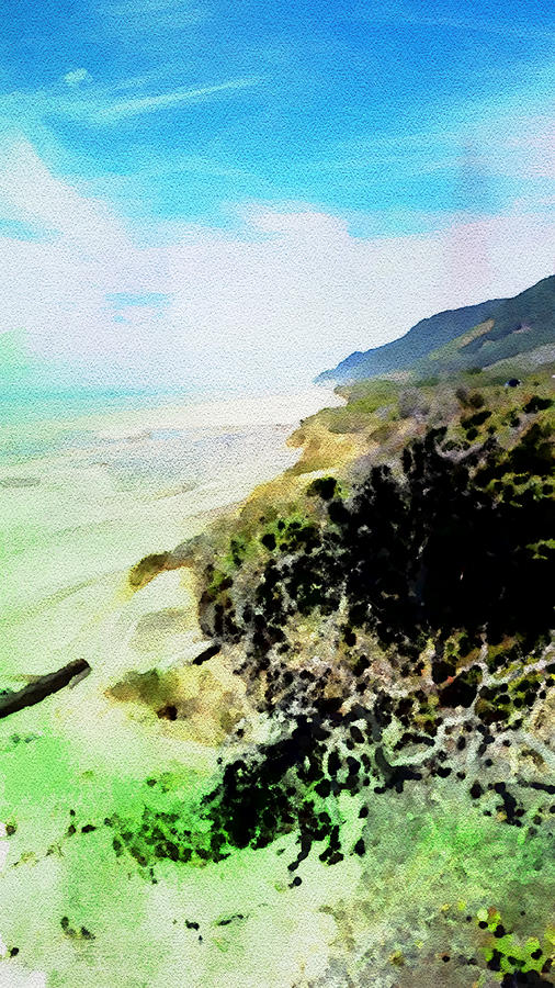 Coast Painting - Watercolor Coastline by Bonnie Bruno