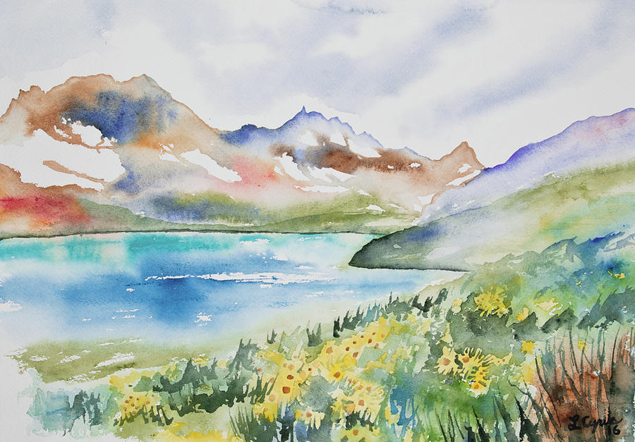 Watercolor - Colorado Alpine Landscape Painting by Cascade Colors