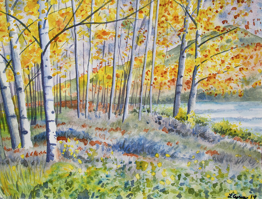 Watercolor - Colorado Autumn Forest and Landscape Painting by Cascade Colors