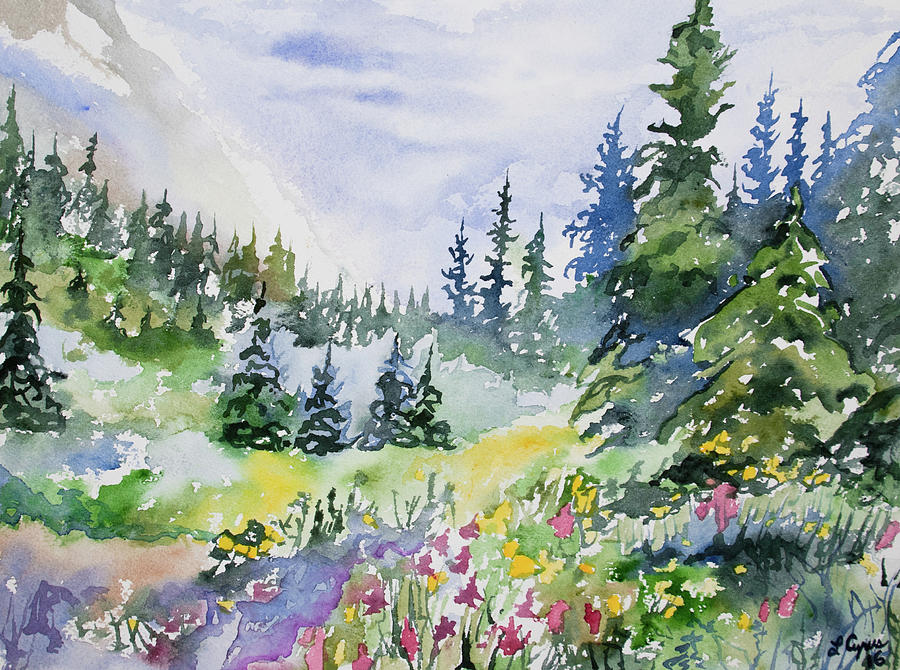 Watercolor - Colorado Summer Scene Painting by Cascade Colors