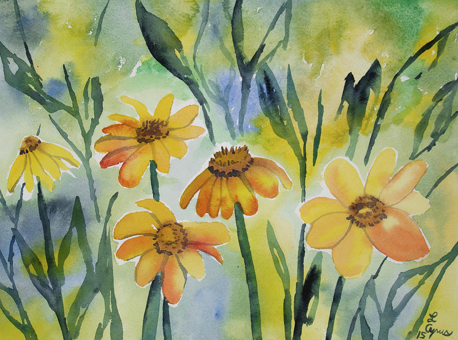 Watercolor - Colorado Summer Wildflowers Painting by Cascade Colors