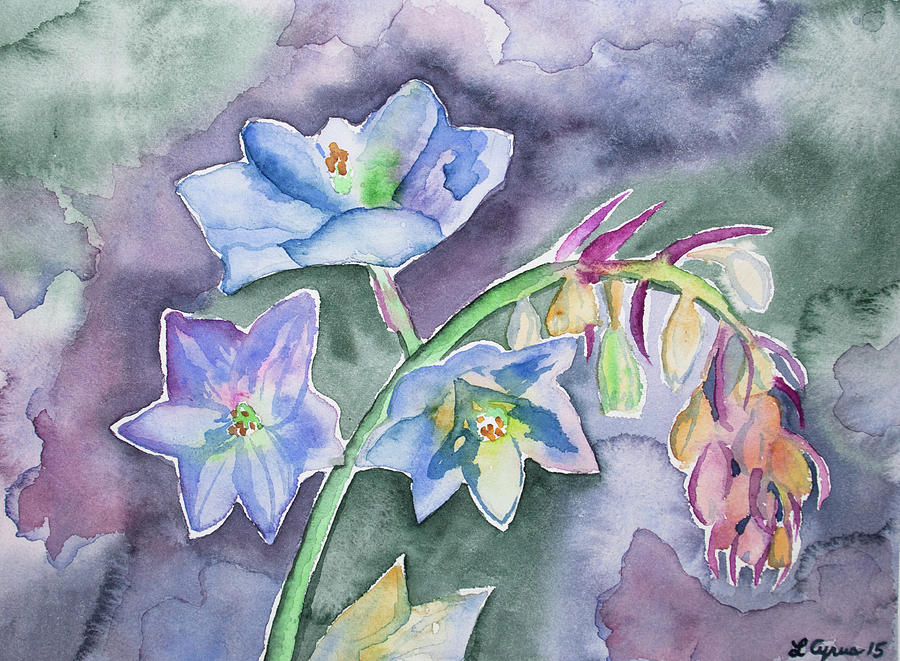 Watercolor - Death Camas Wildflower Impression Painting