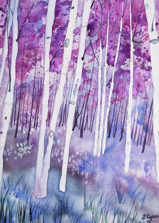 Watercolor - Ethereal Spring Forest Painting by Cascade Colors
