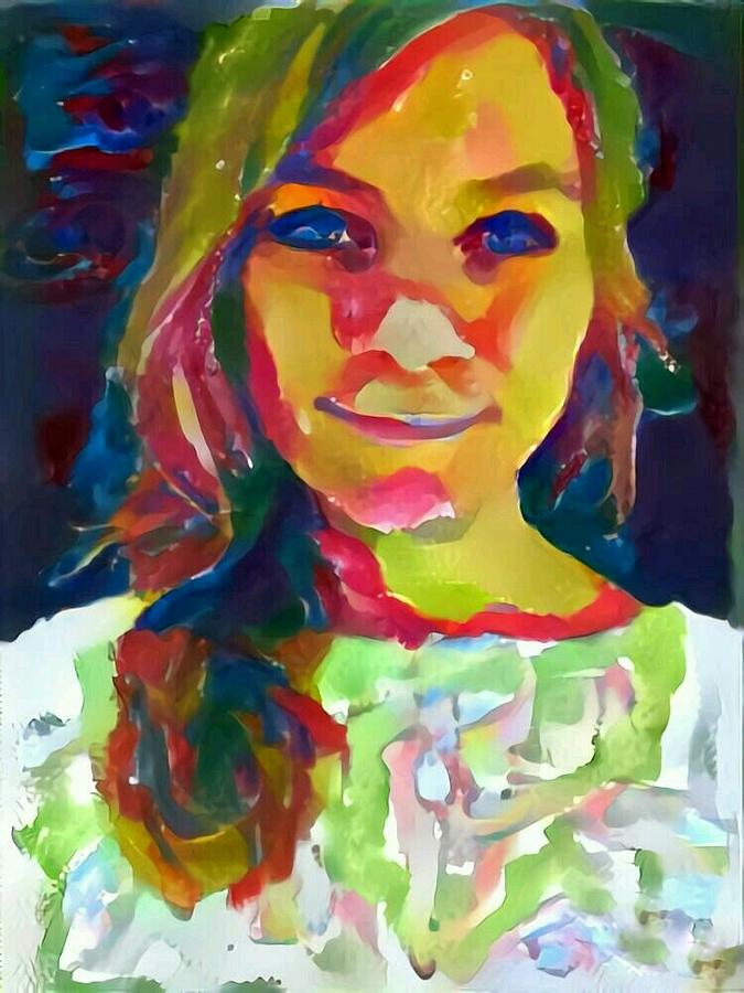 Watercolor Eve female portrait painting bathed in sunshine and vibrant color Painting by MendyZ  