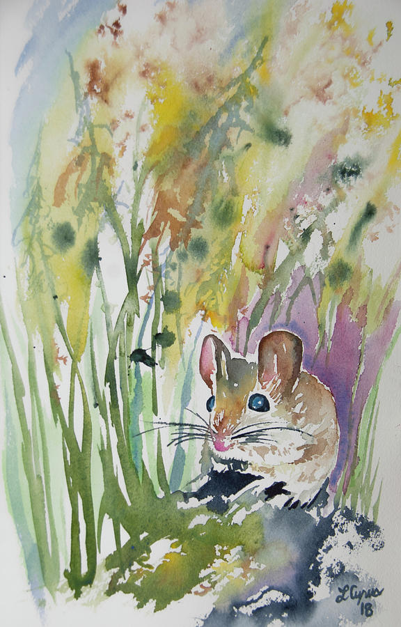 Watercolor - Field Mouse at Rest Painting by Cascade Colors