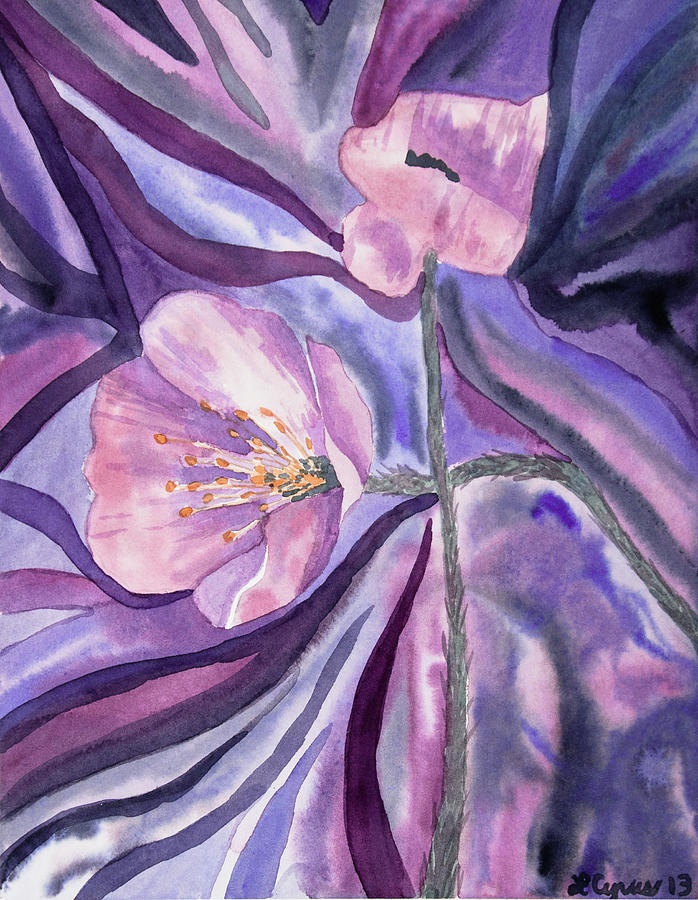 Watercolor - Flower Abstract Painting by Cascade Colors
