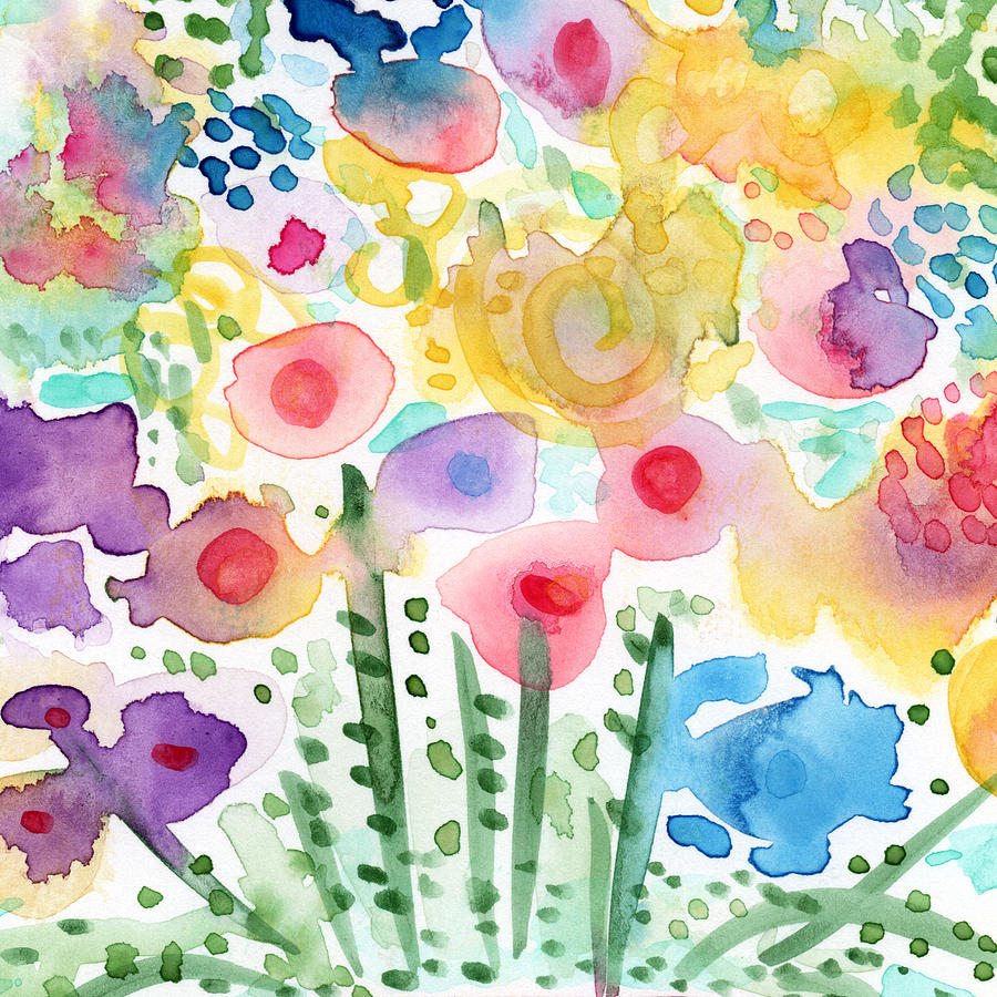 Floral Mixed Media - Watercolor Flower Garden- Art by Linda Woods by Linda Woods