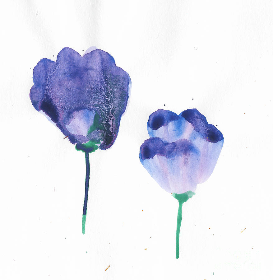 Watercolor Flower Purple 2 Painting
