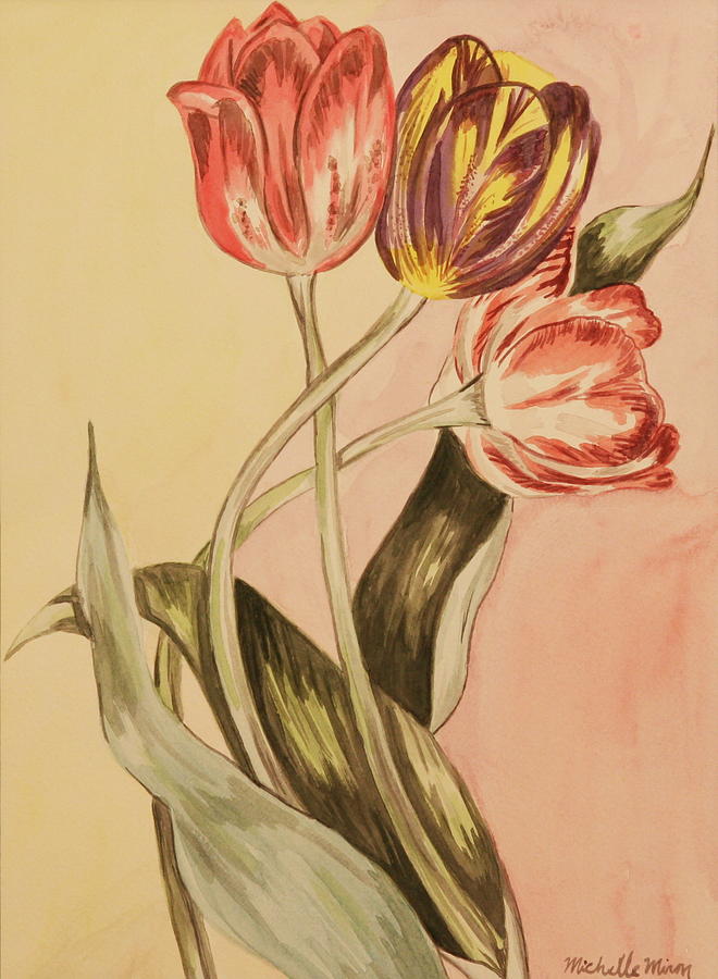 Watercolor Flowers Painting by Michelle Miron-Rebbe