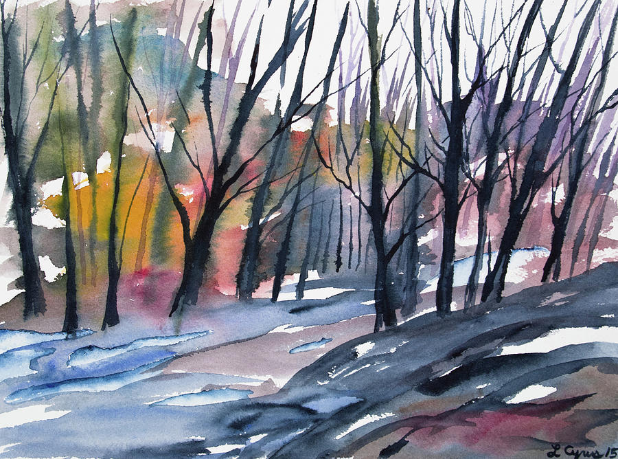 Watercolor - Forest In Transition Painting