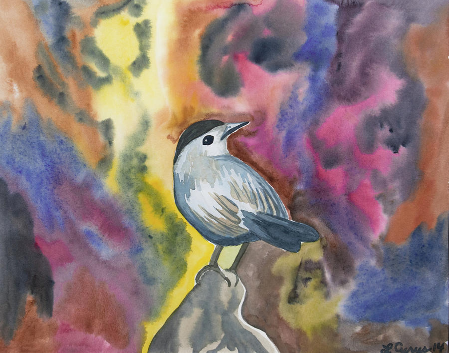 Watercolor - Gray Catbird Painting by Cascade Colors