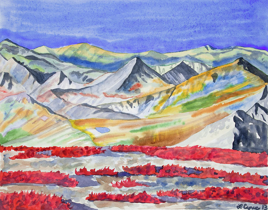 Watercolor - High Alpine Autumn Landscape Painting