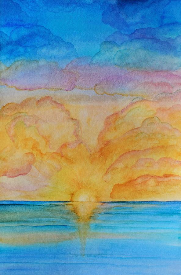 Watercolor Horizon 1 Painting By Lkb Art And Photography